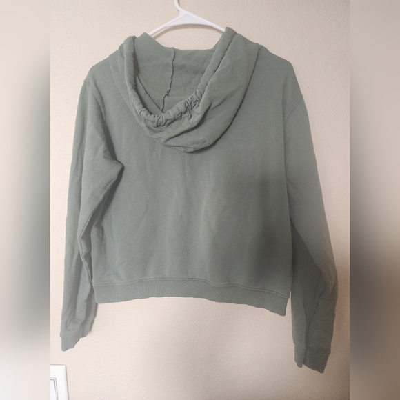 Tilly's Hoodie, Women's Size Extra Small Green/ White Stripe Crop Hoodie - Picture 7 of 7